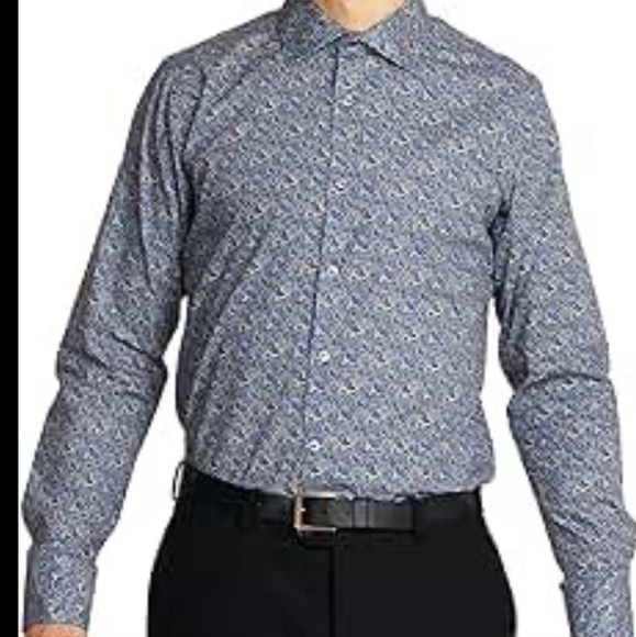 NWT Men's Blue Patterned Shirt - Picture 1 of 4